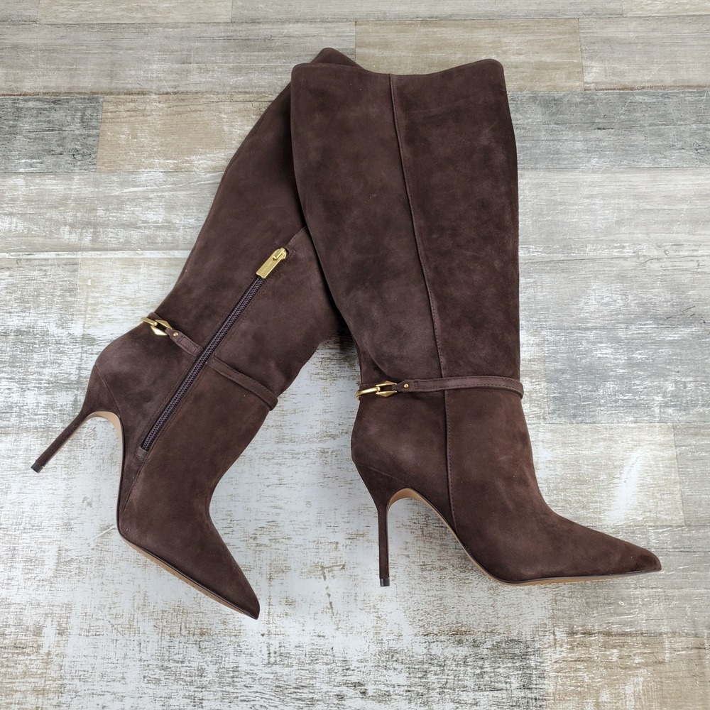 Vince Camuto Mirtha Extra Wide Calf Womens Boots Sz 7 W Brownie Leather Comfort
